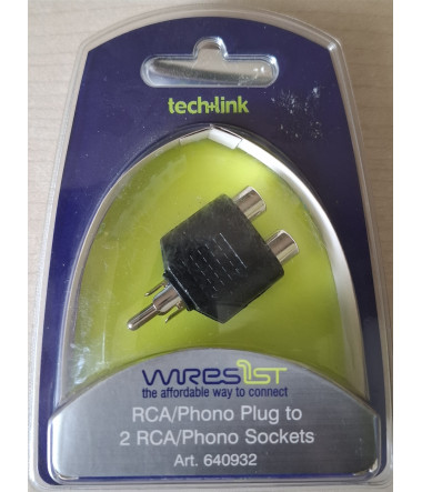 RCA/PHONO Plug to 2 RCA/PHONO Sockets Art. 640932