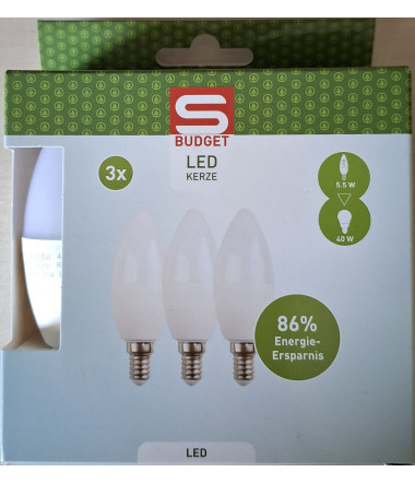 3x led KERZE 5.5W 220-240V